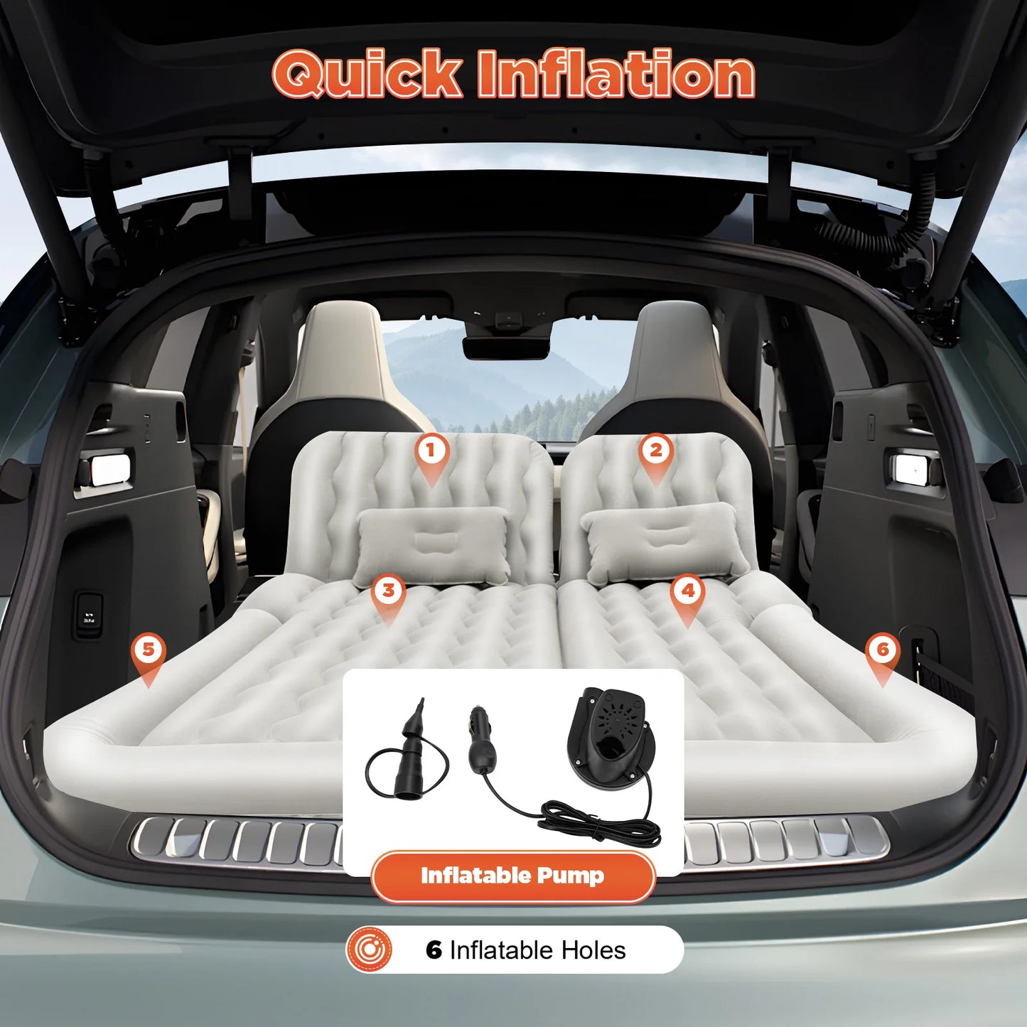 Hign-concerned SUV Air Mattress with Pump for Car Trunk