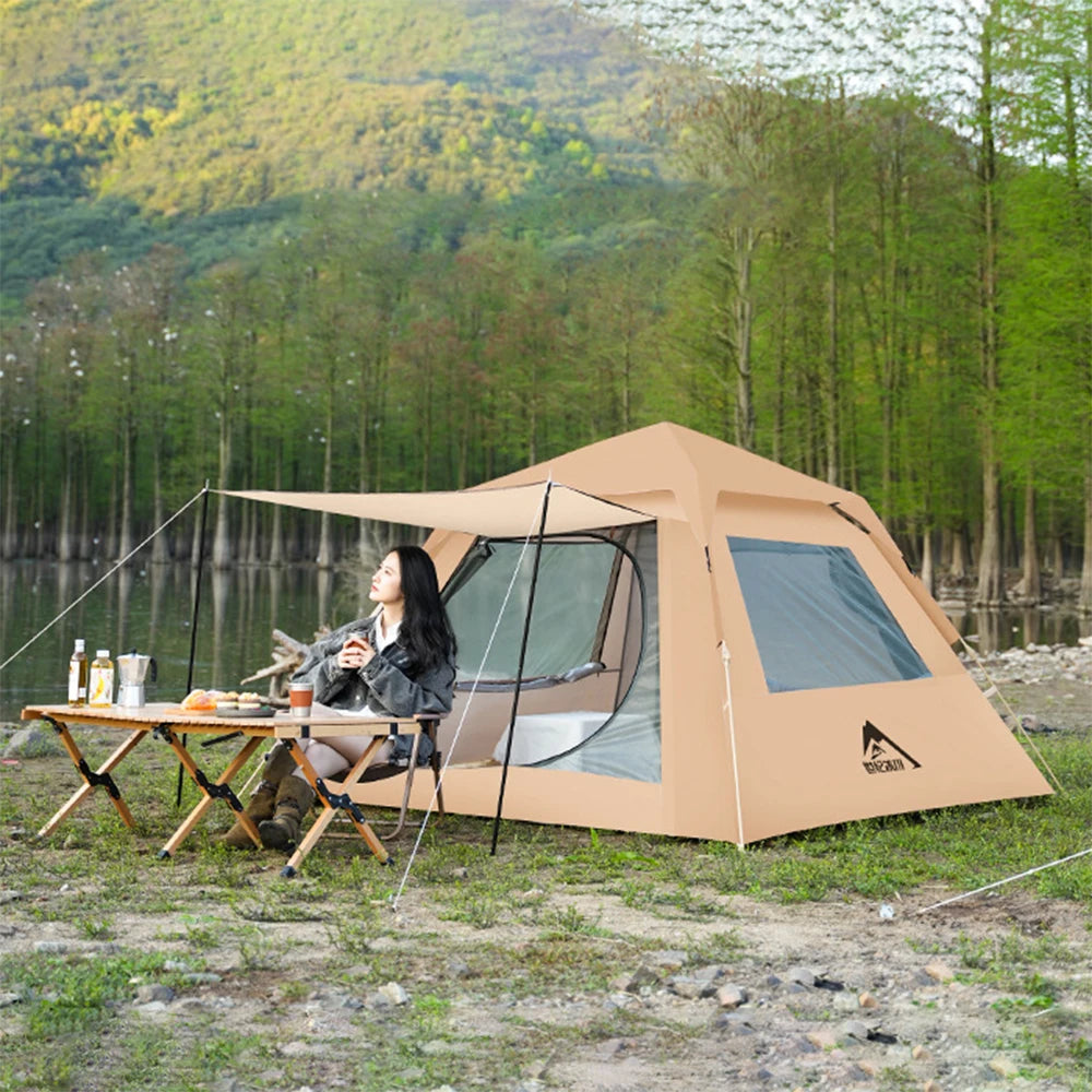 Building Auto Pop Up Tent TwoInOne Canopy Camping Gear