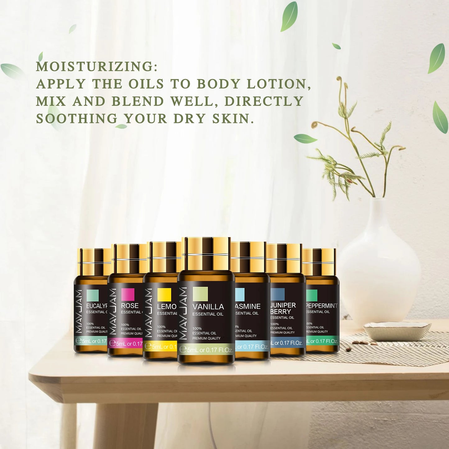 MAYJAME 28pc Pure Essential Oils Gift Set For Diffuser