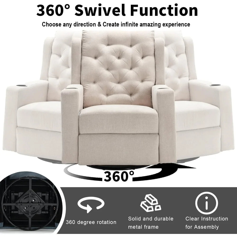 HUANZHUANG Heavy Duty Massage Swivel Rocker Recliner Chair