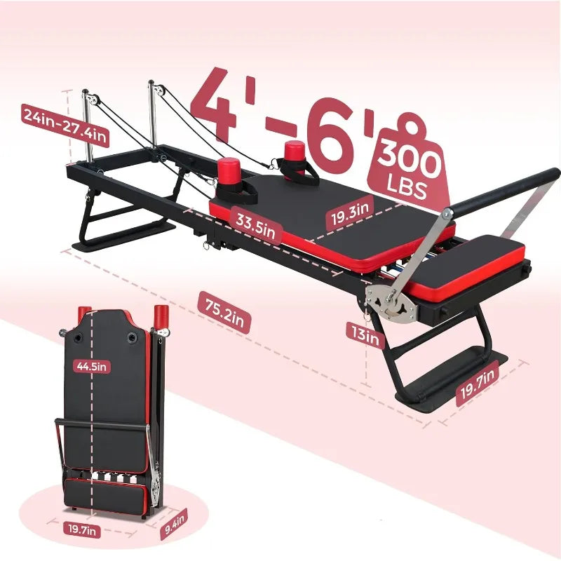 YTYIN Pilates Reformer With Resistance Springs And Cords