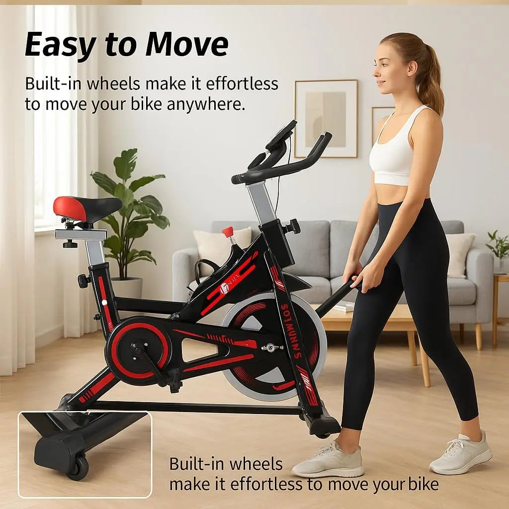 Silent Indoor Spin Bike With 6kg Flywheel And Belt Drive