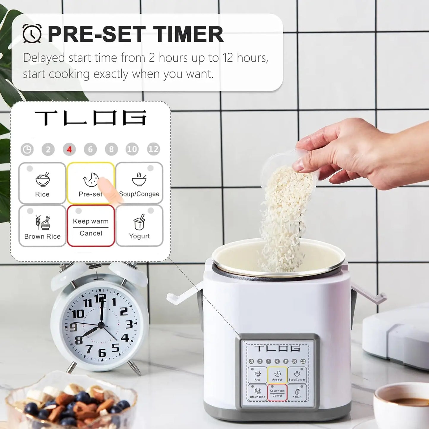 Iosn Mini Rice Cooker Portable Ceramic Coating Travel