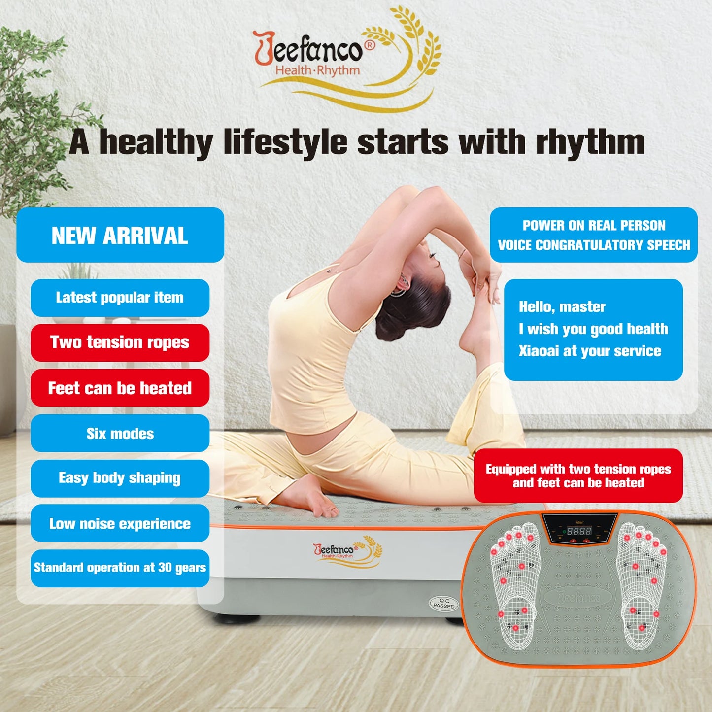 Jeefanco Vibration Plate For Seniors And Teens Home Fitness
