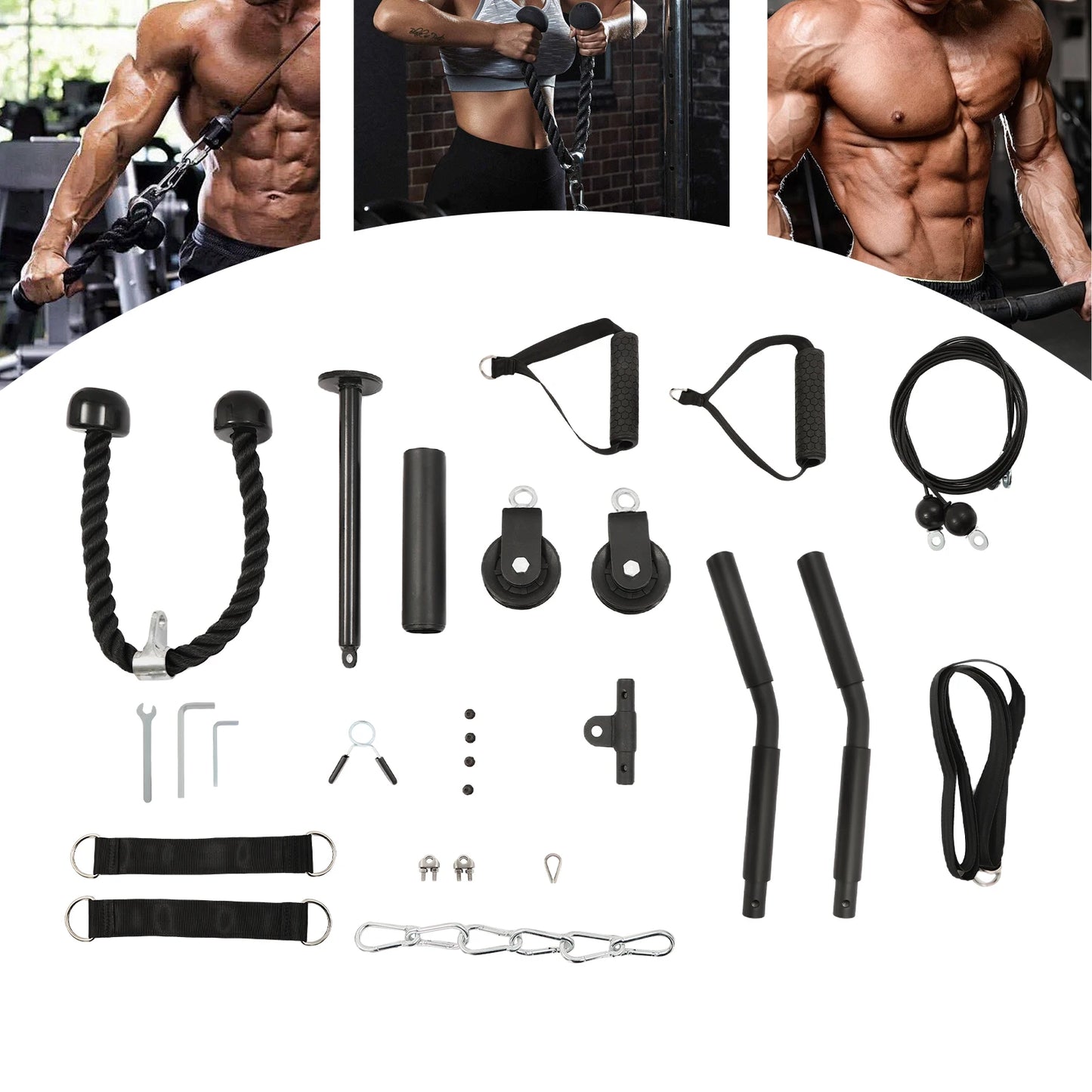 Family Gym Fitness Equipment With Adjustable Cable For Arms