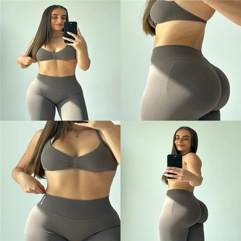CN Guangdong Women Seamless Yoga Set High Waist Leggings