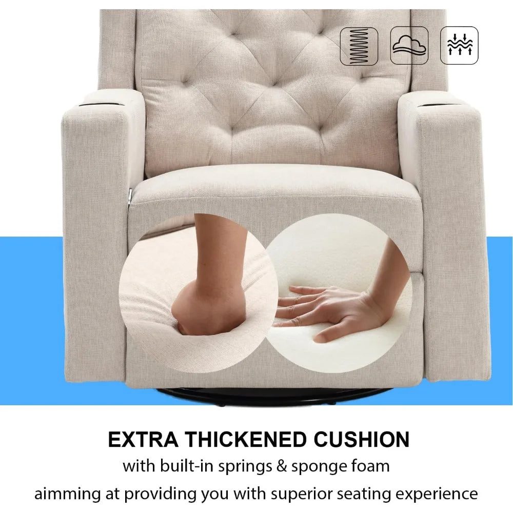 HUANZHUANG Heavy Duty Massage Swivel Rocker Recliner Chair