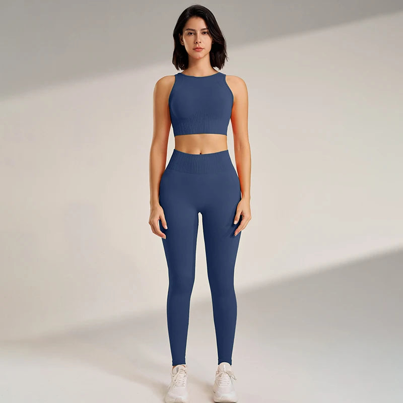 NAQIYAYABEI Yoga Set Women High Waisted Leggings Top