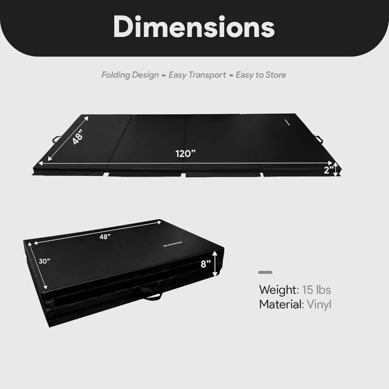 YTYIN Folding Gymnastics Mat for Home Gym Floor Exercise