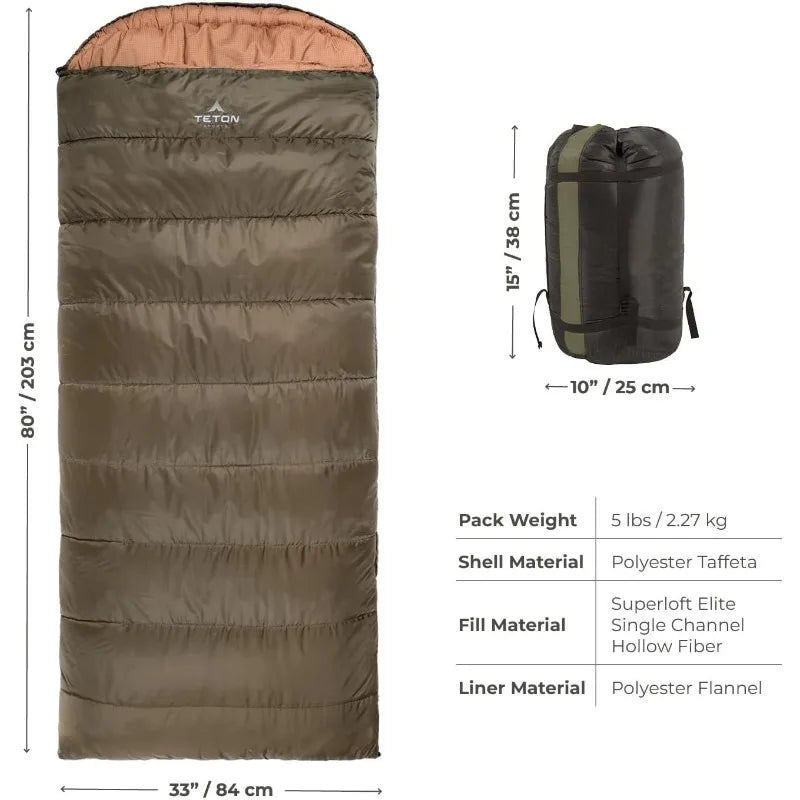 YTYINCN Teton Celsius Regular Sleeping Bag All Weather