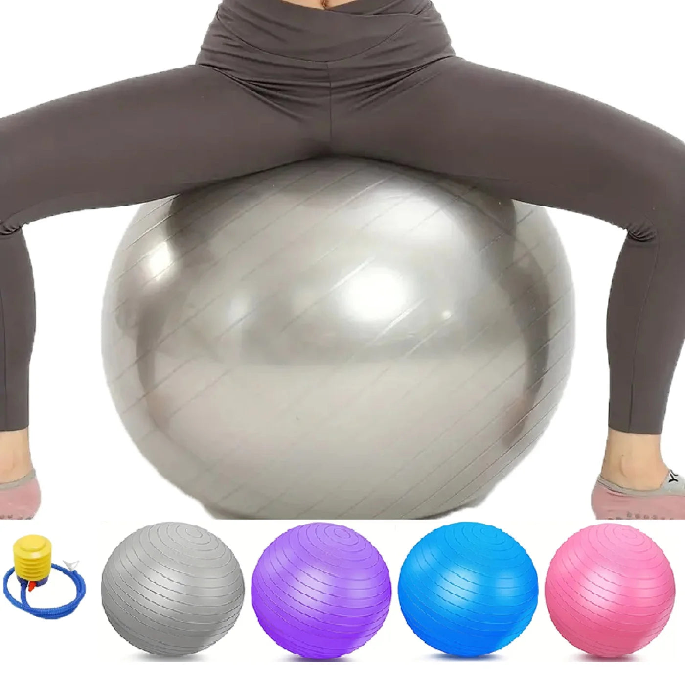 Exercise Ball - Yoga Ball in Multiple Sizes for Workout, Pregnancy, Stability - Anti-Burst Swiss Balance Ball w/Quick Pump