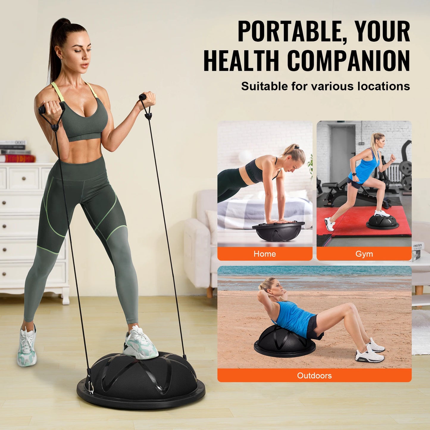 SucceBuy Balance Ball Trainer 660lbs Capacity For Home Gym