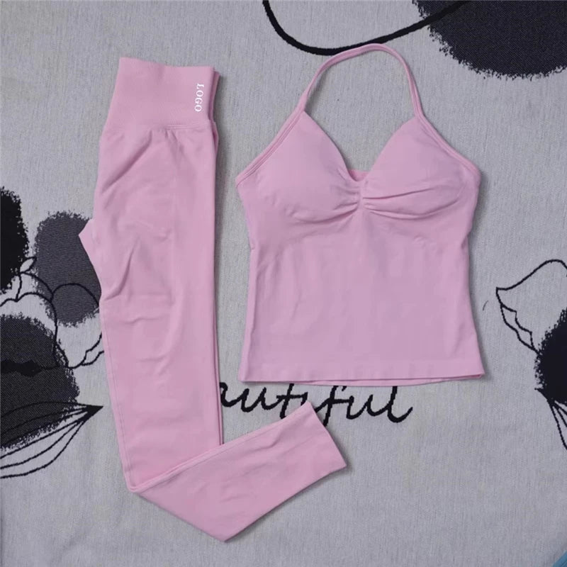 CN Guangdong Women Seamless Yoga Set High Waist Leggings