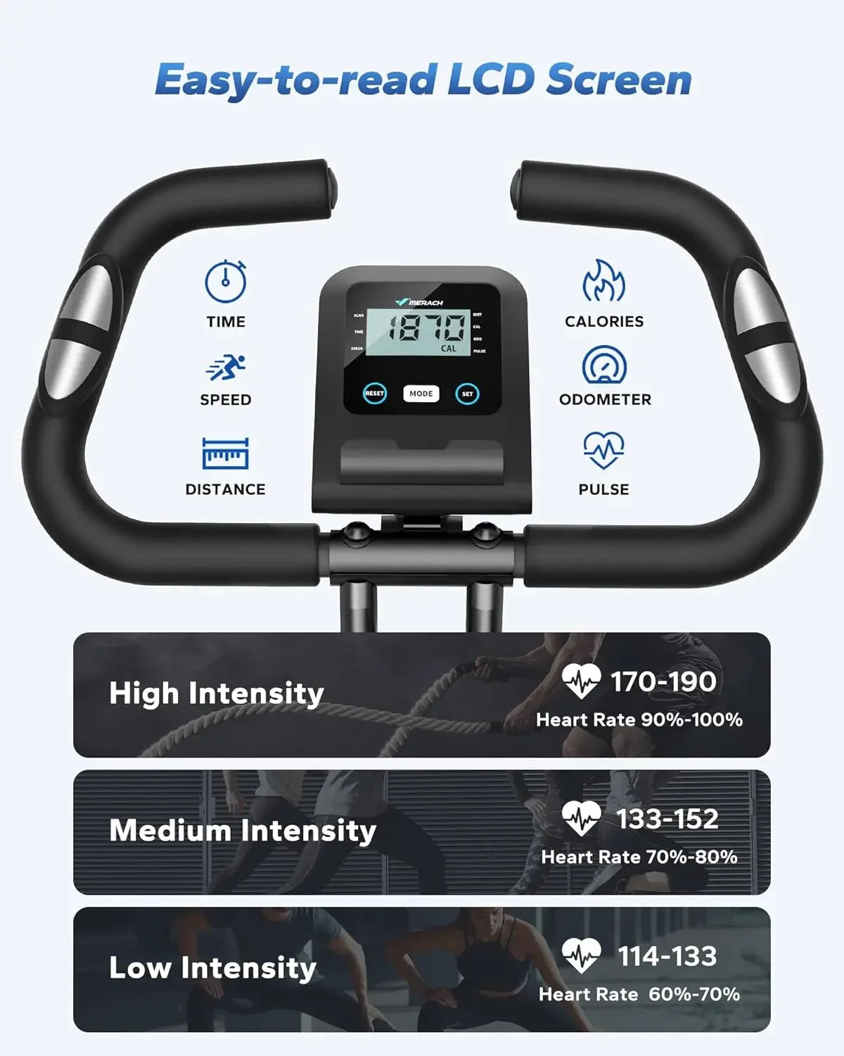 Foldable Indoor Cycling Bike With 16 Level Magnetic
