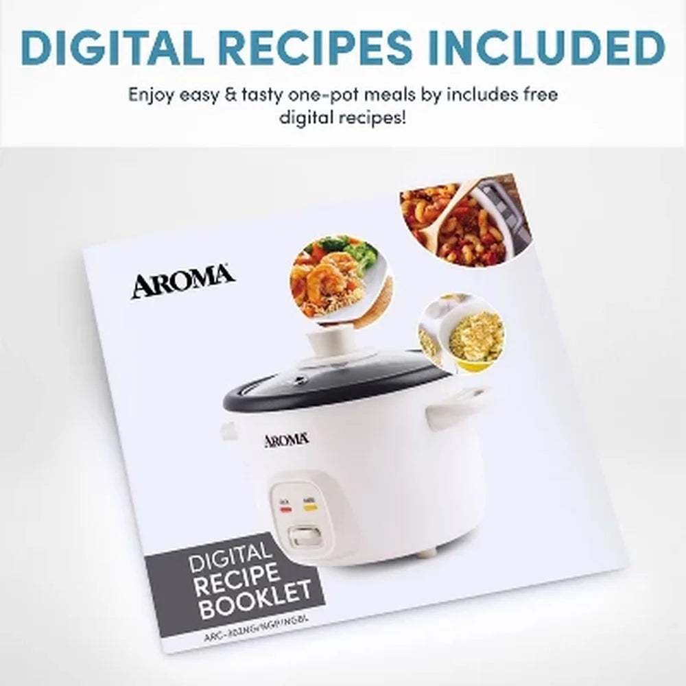 XMSJ 4 Cup Nonstick Rice Cooker With Glass Lid Warm Mode