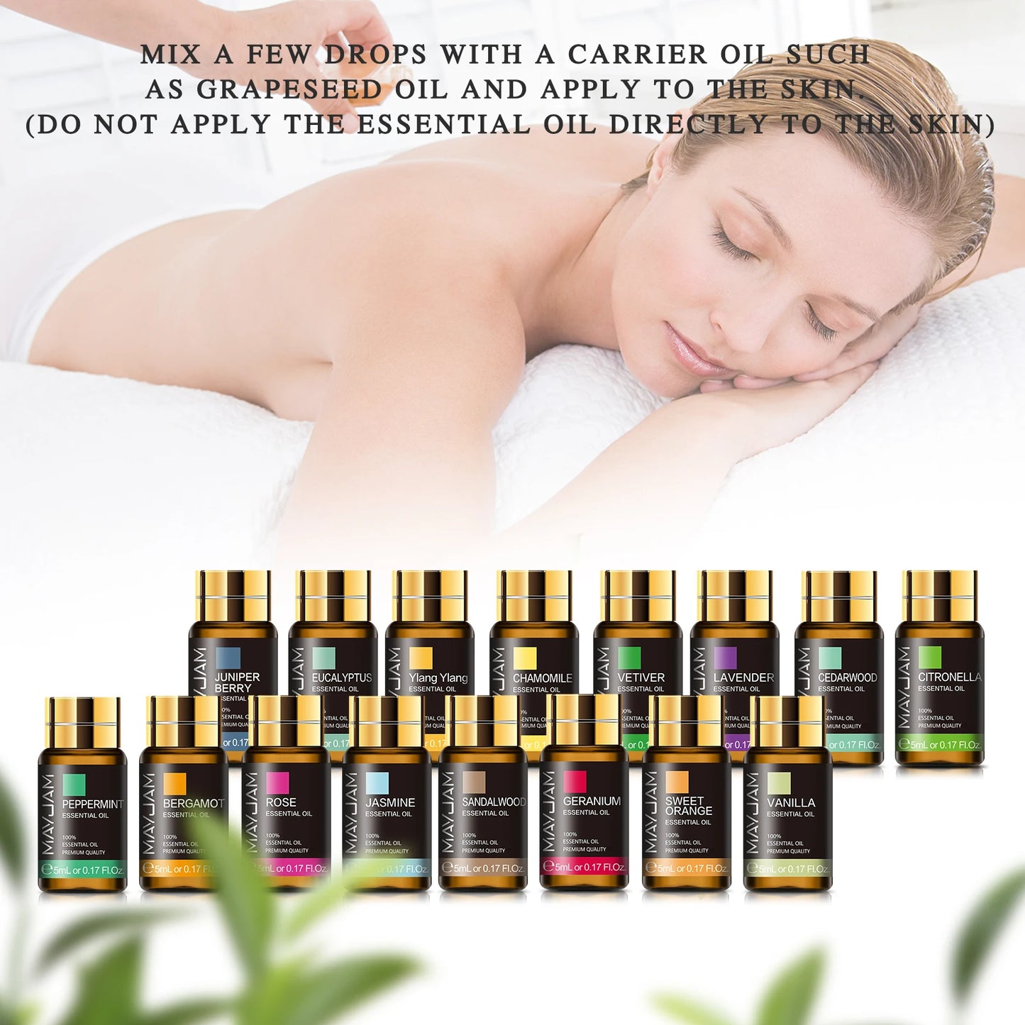 MAYJAME 28pc Pure Essential Oils Gift Set For Diffuser