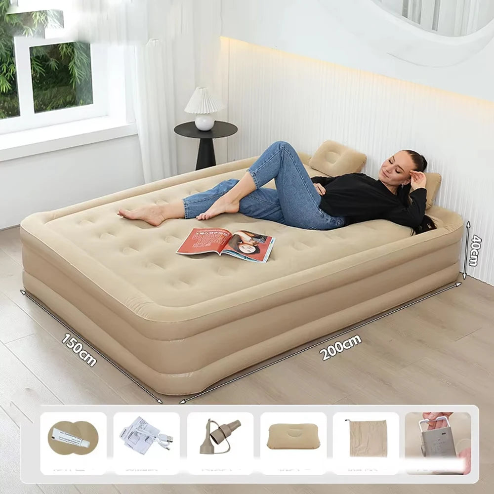 Camping Air Bed With Backrest For Two Persons Outdoor