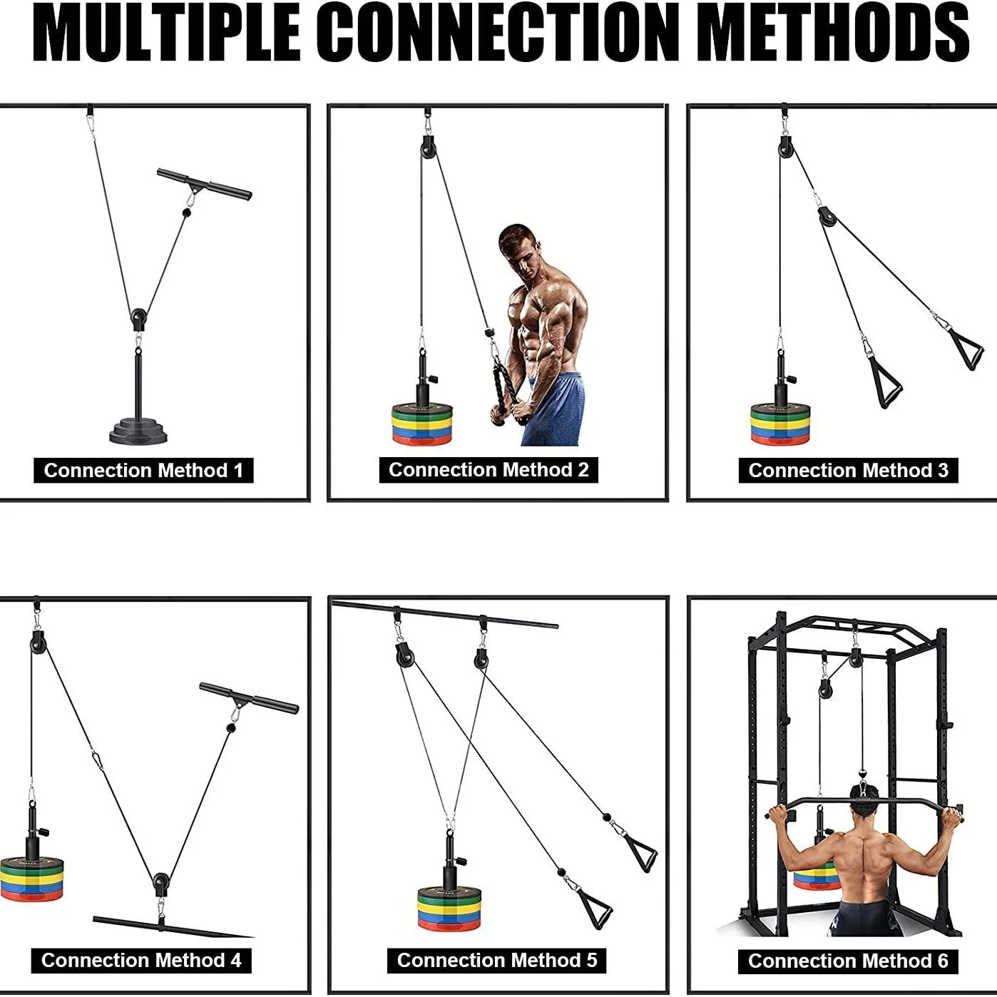 Family Gym Fitness Equipment With Adjustable Cable For Arms