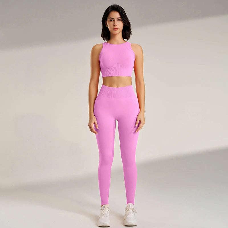 NAQIYAYABEI Yoga Set Women High Waisted Leggings Top