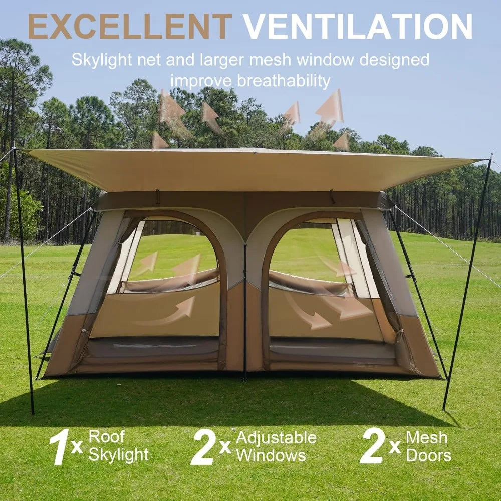 Building Family Camping Tent With Extended Vestibule