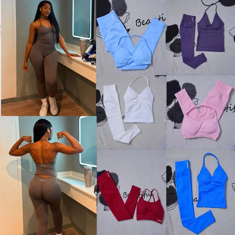CN Guangdong Women Seamless Yoga Set High Waist Leggings