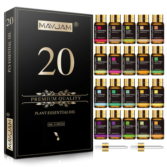 MAYJAM Essential Oils Kit Bottles Lavender Jasmine Vanilla
