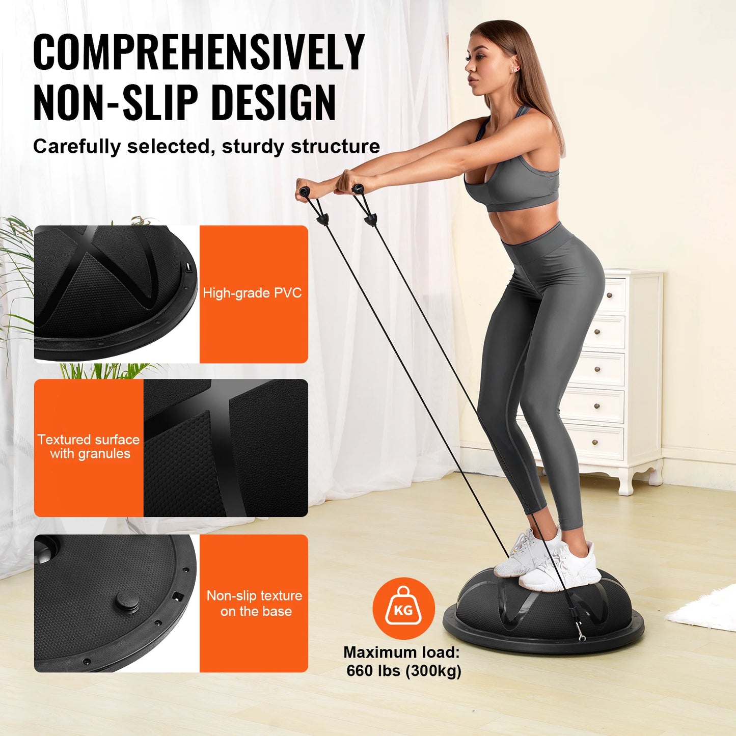 SucceBuy Balance Ball Trainer 660lbs Capacity For Home Gym