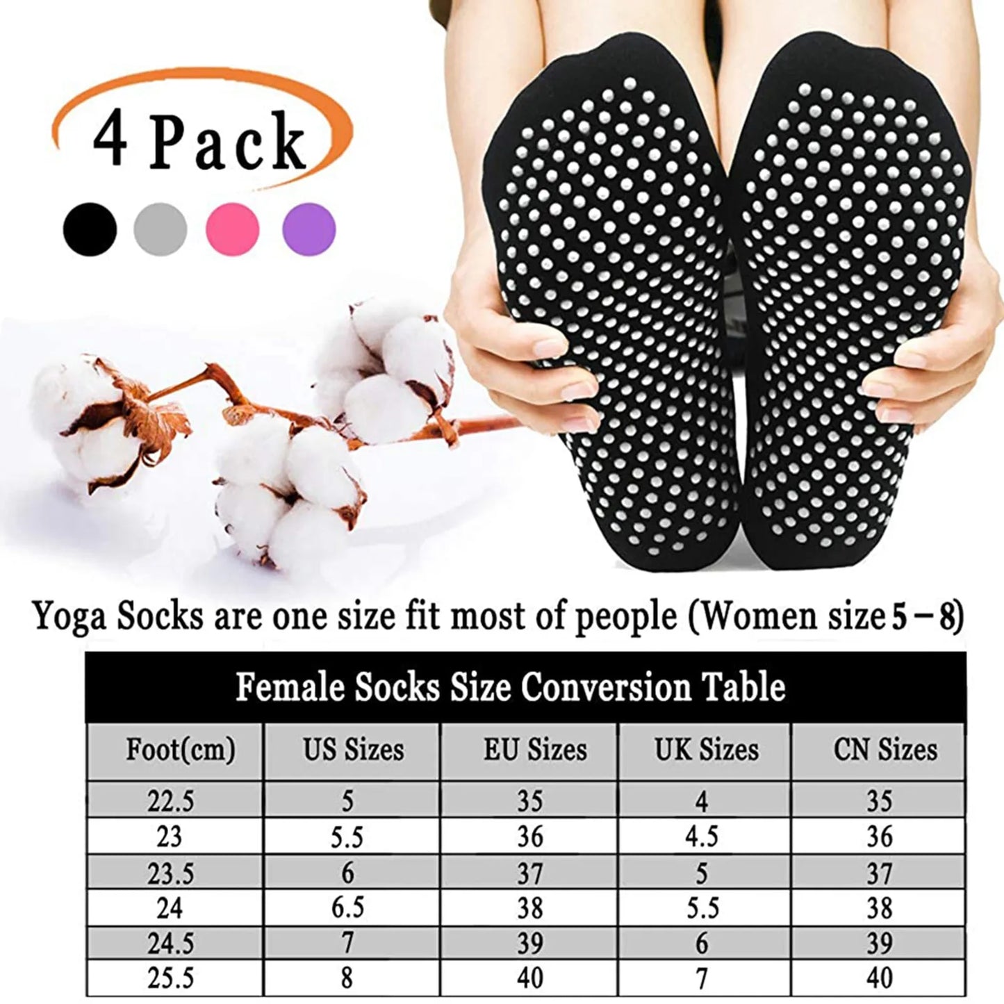 Cactus Slip Socks With Grips For Women Yoga Home Fitness