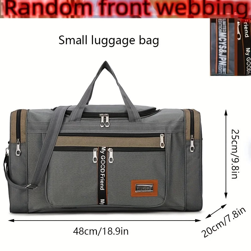 Large Capacity Multifunctional Nylon Luggage Bag Foldable Portable Travel Duffel for Men Business Trip Clothing Storage
