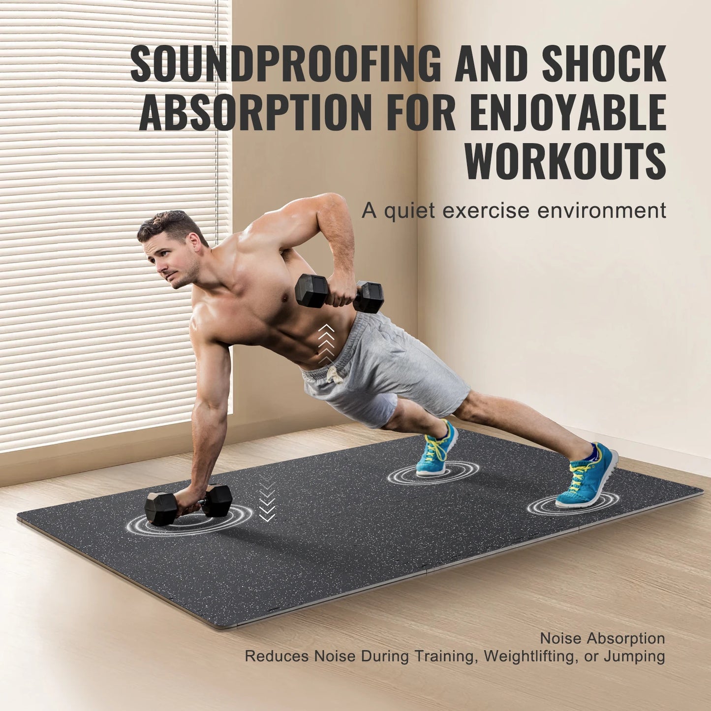 SucceBuy Premium Interlocking Floor Mats for Home Gym