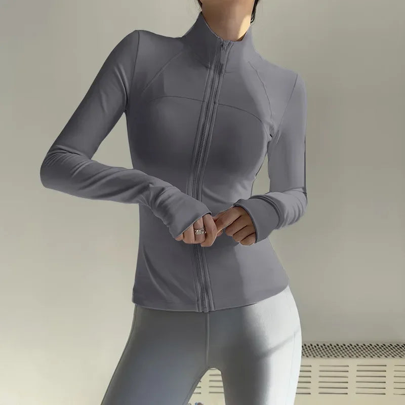 Women Zip Fitness Jacket Quick Dry Breathable Yoga Top