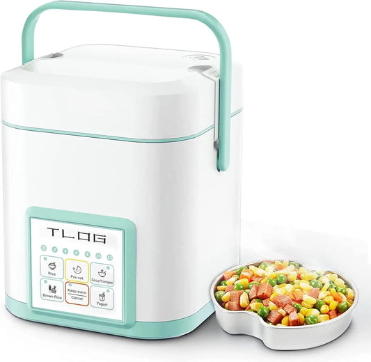 Iosn Mini Rice Cooker Portable Ceramic Coating Travel