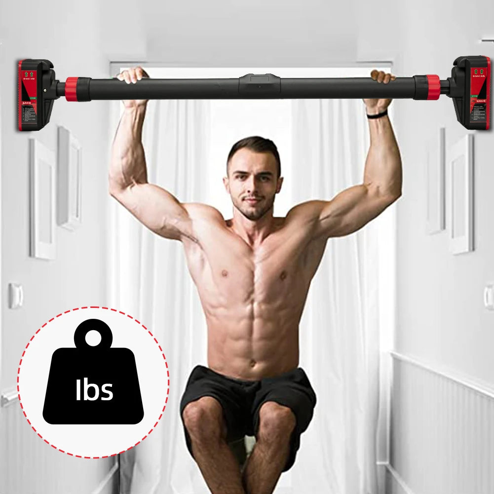 Strength Training Pull-up Bars with Level Gauge 69-92cm Adjustable Width 200kg Max Load Capacity Chin Up Bar For Doorway