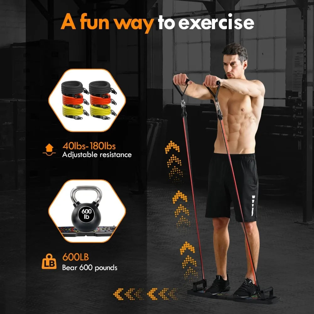 Hign-concerned Push Up Board Home Gym With Resistance Bands