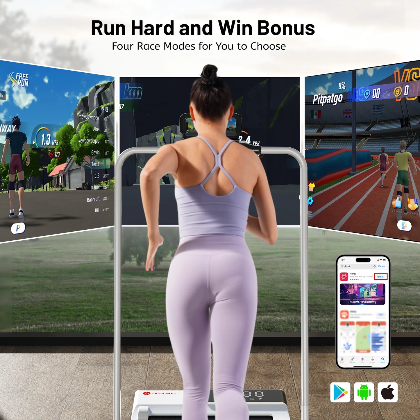 Driving Foldable Walking Treadmill With Remote App Control