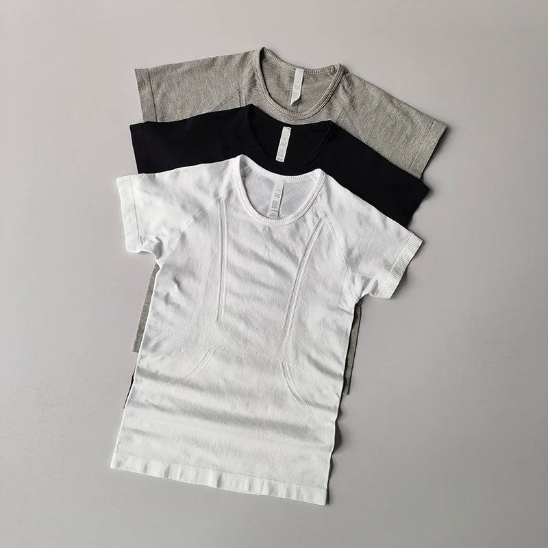 CN Sport Yoga Quick Dry Short Sleeve Top for Fitness