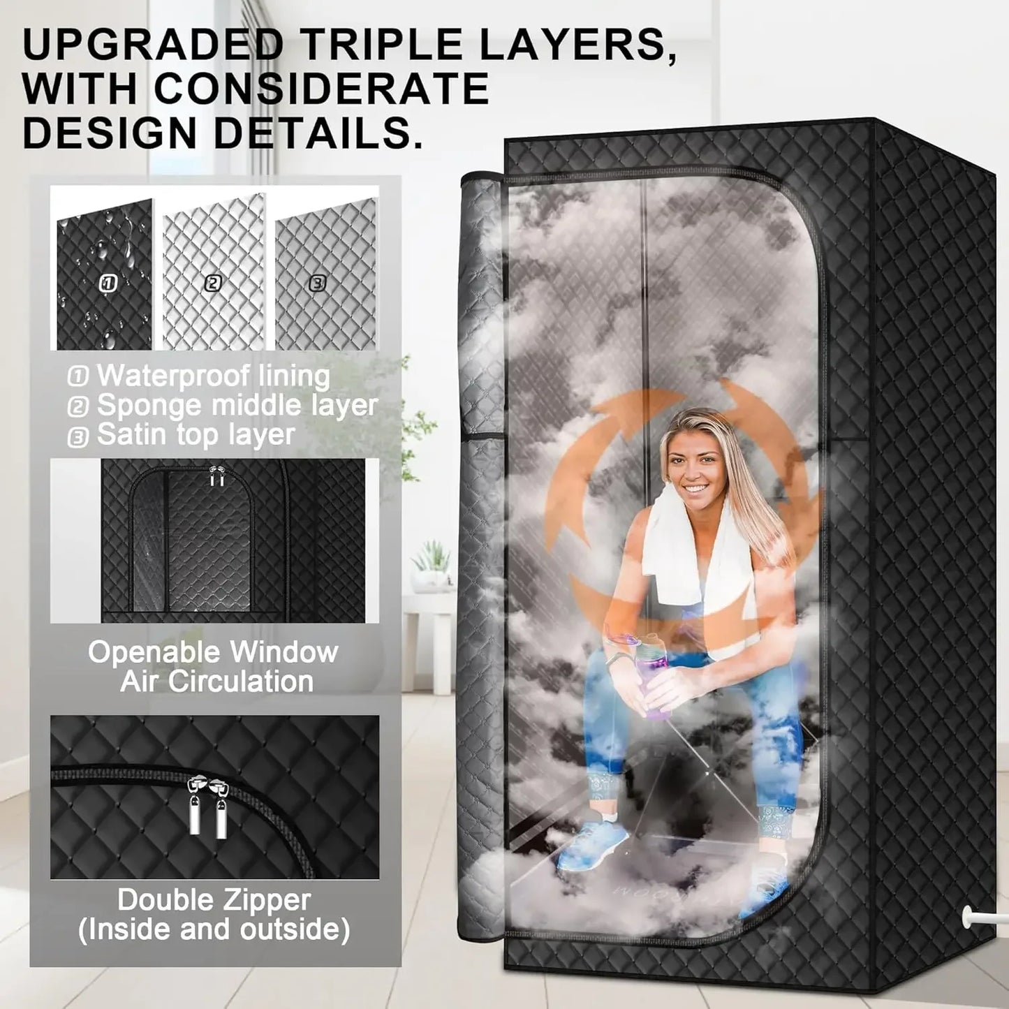 XMSJ Portable Steam Sauna Box For Home Spa Remote Control