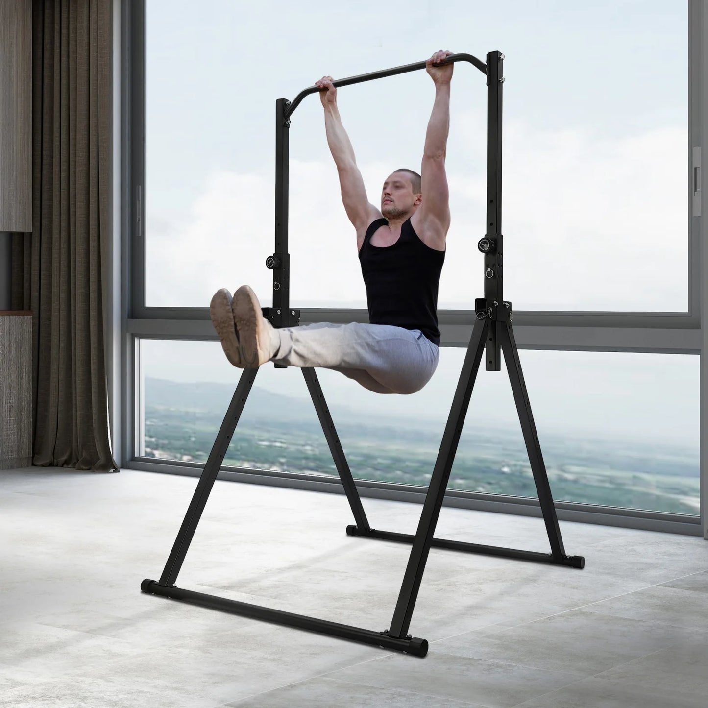 Hign Concerned Horizontal Bar Pull Up Station 200kg Adjustable