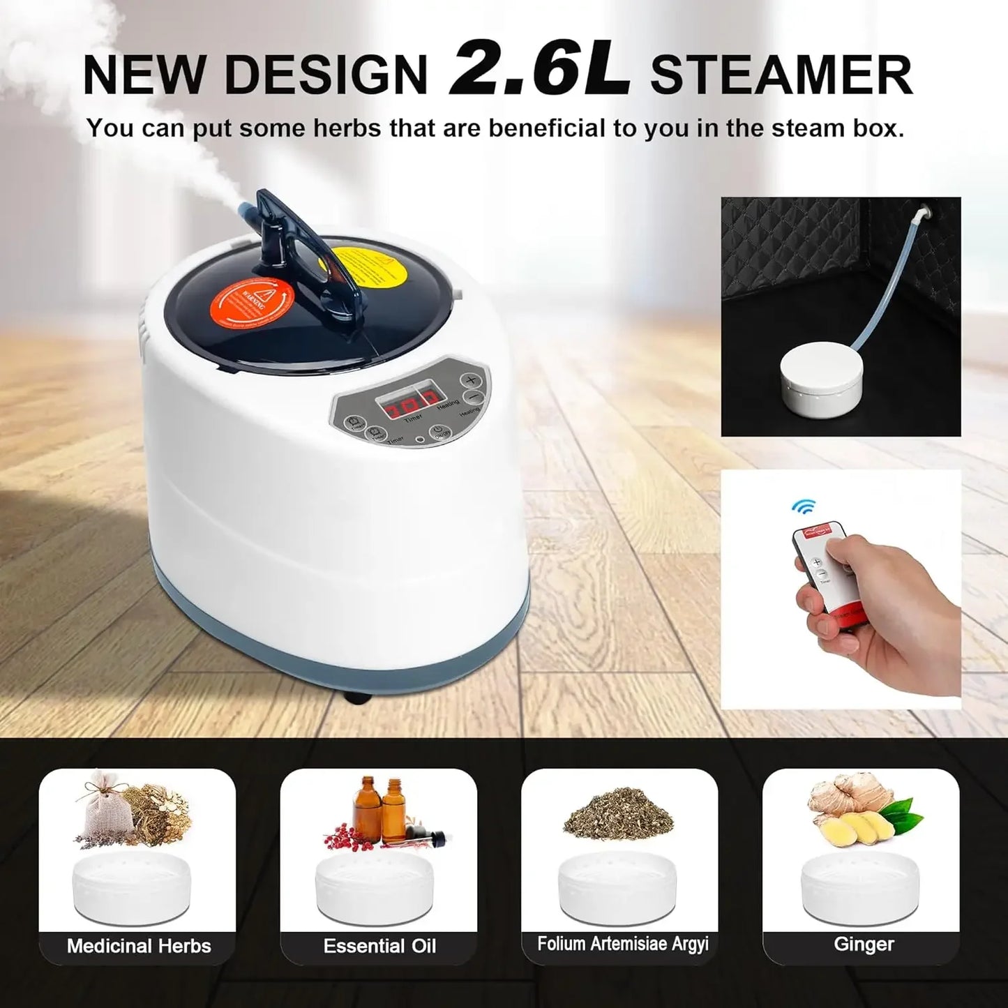 XMSJ Portable Steam Sauna Box For Home Spa Remote Control