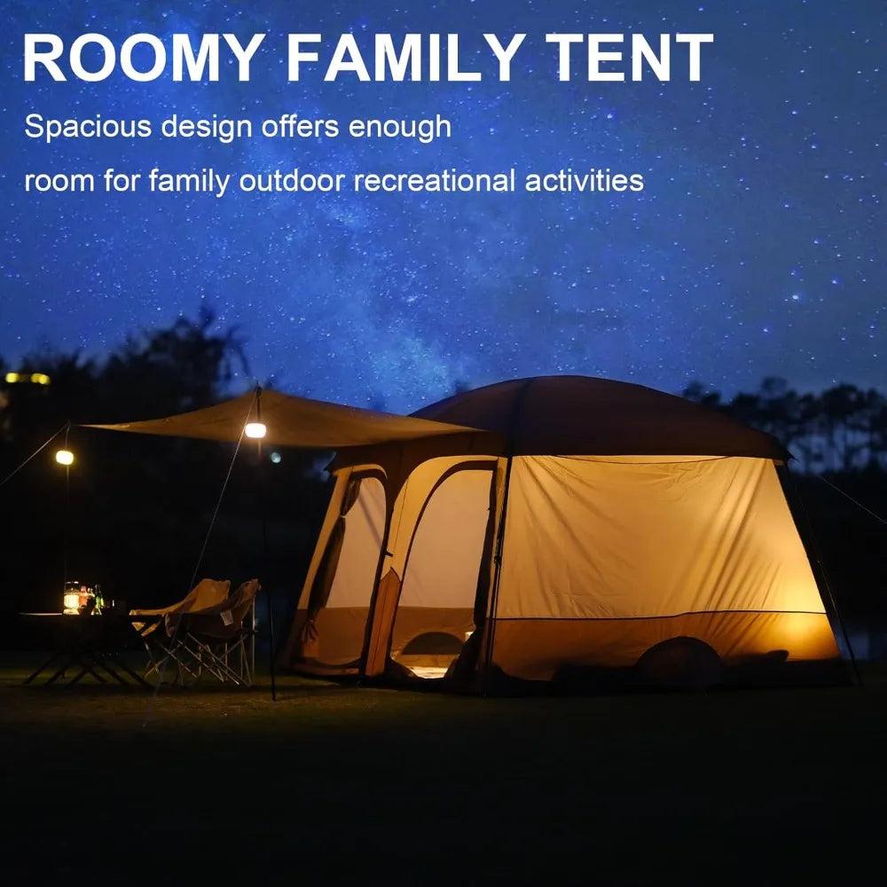 Building Family Camping Tent With Extended Vestibule