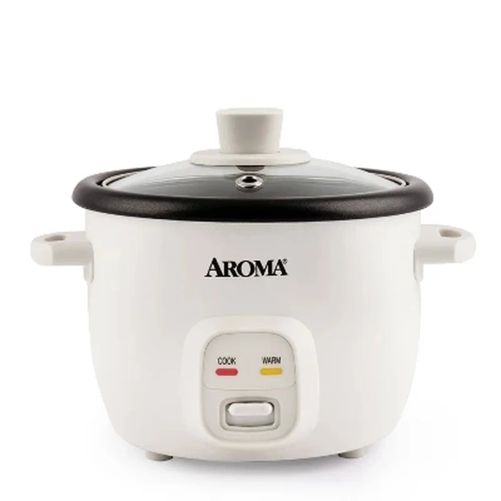 XMSJ 4 Cup Nonstick Rice Cooker With Glass Lid Warm Mode