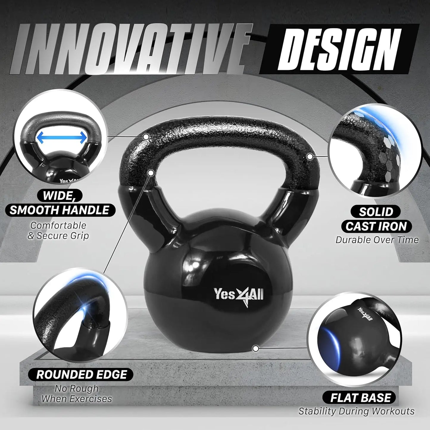 Vinyl Coated Kettlebell Set For Full Body Workout Equipment