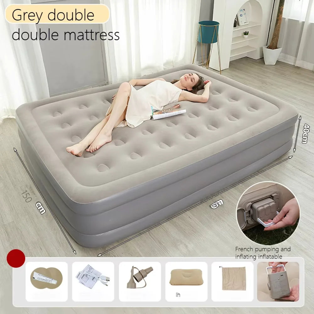 Camping Air Bed With Backrest For Two Persons Outdoor