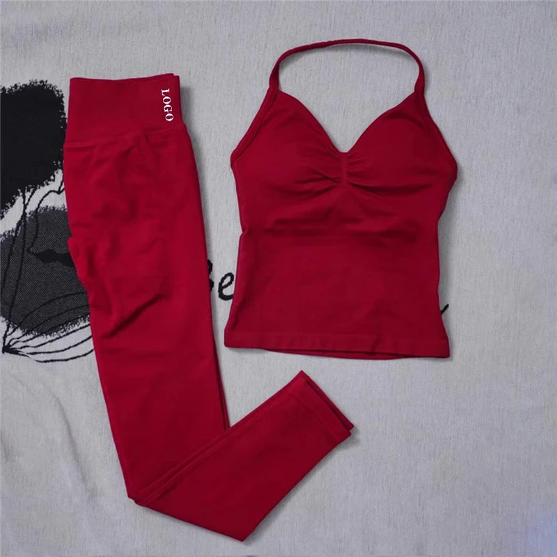 CN Guangdong Women Seamless Yoga Set High Waist Leggings