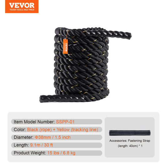 SucceBuy Battle Rope For Home Gym Core Strength Training