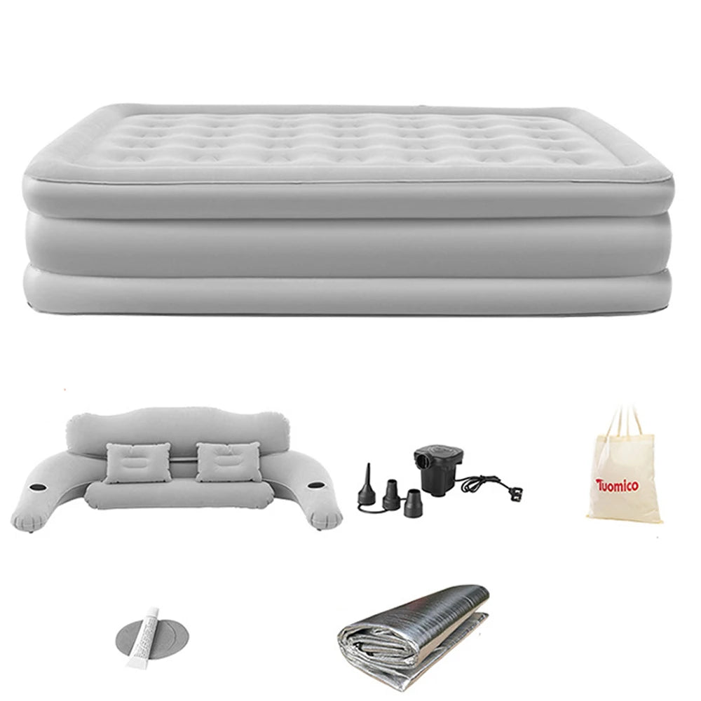 Camping Air Bed With Backrest For Two Persons Outdoor