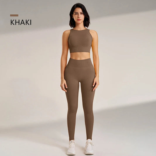 NAQIYAYABEI Yoga Set Women High Waisted Leggings Top