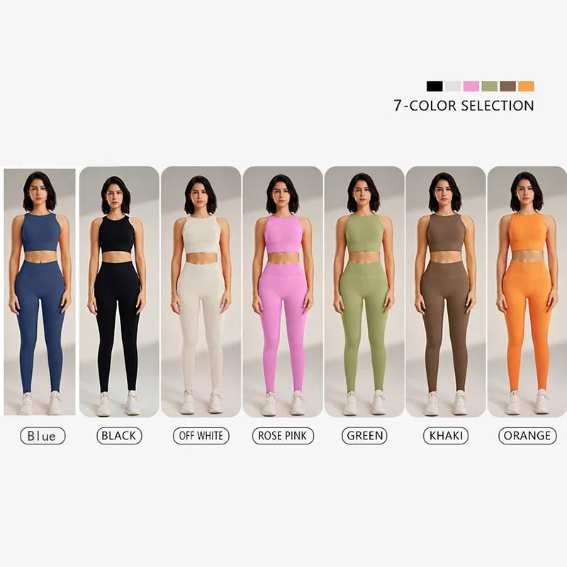 NAQIYAYABEI Yoga Set Women High Waisted Leggings Top