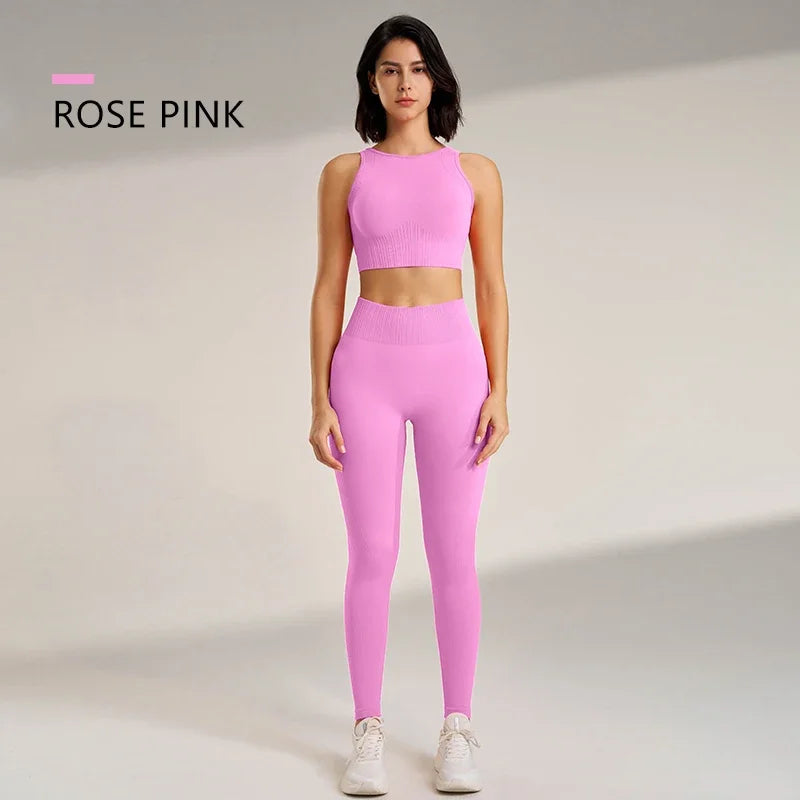 NAQIYAYABEI Yoga Set Women High Waisted Leggings Top