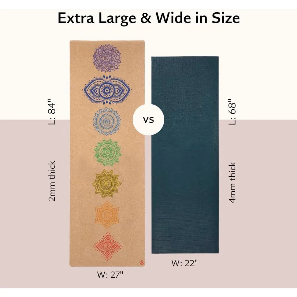Shakti Warrior Chakra Cork Yoga Mat Premium Non Slip